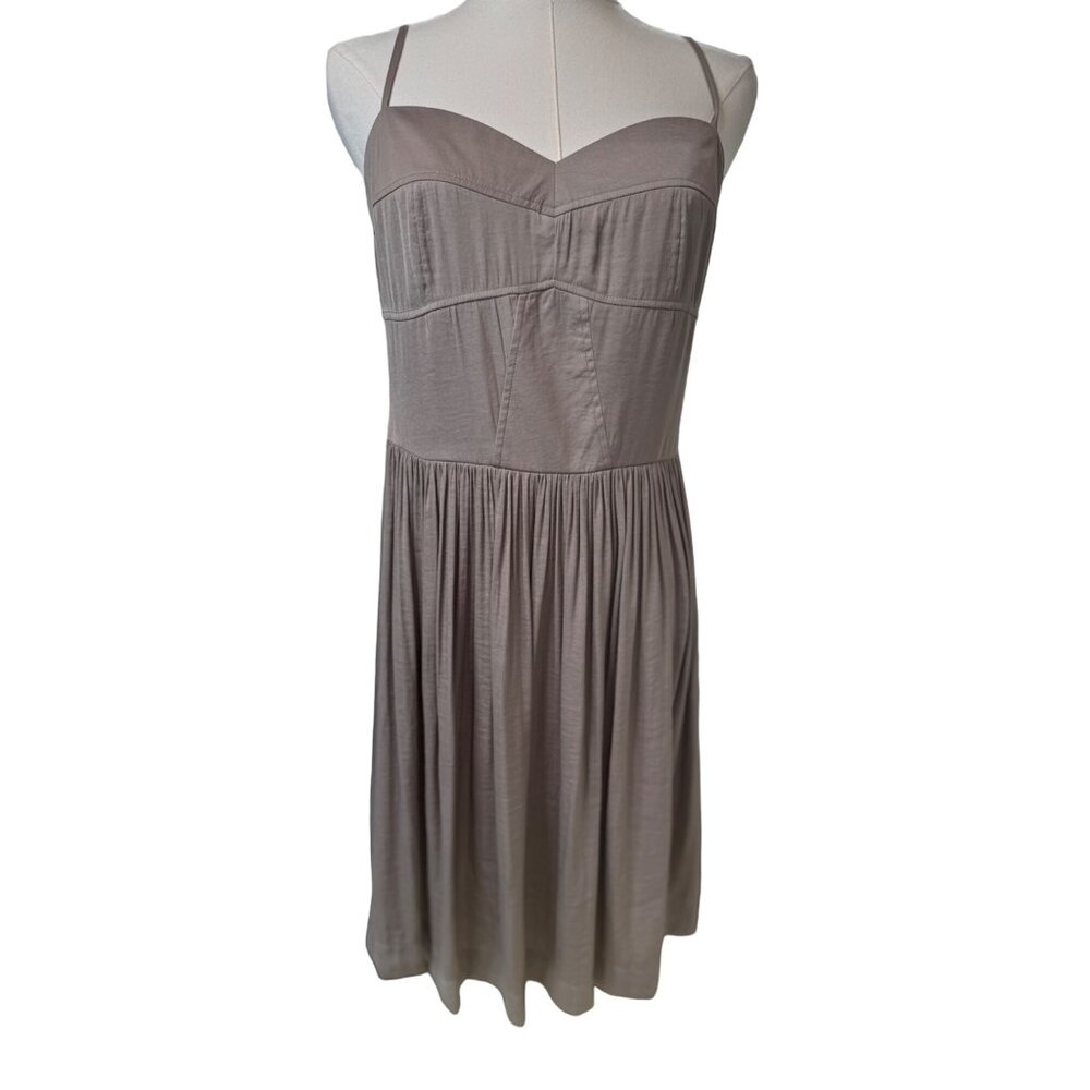2/$30 TART Large Vintage Taupe Sundress Fitted Bodice